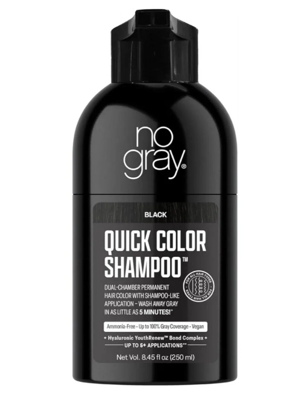 No Grey Quick Color Shampoo- Black